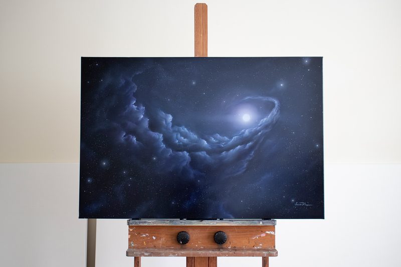 Caught in Your Gravity, an original oil painting by Savannah Morgan