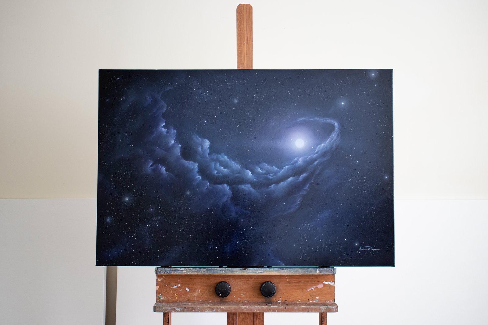 Caught in Your Gravity, an original oil painting by Savannah Morgan