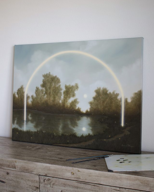 Firefly Lake, an original oil painting by Savannah Morgan