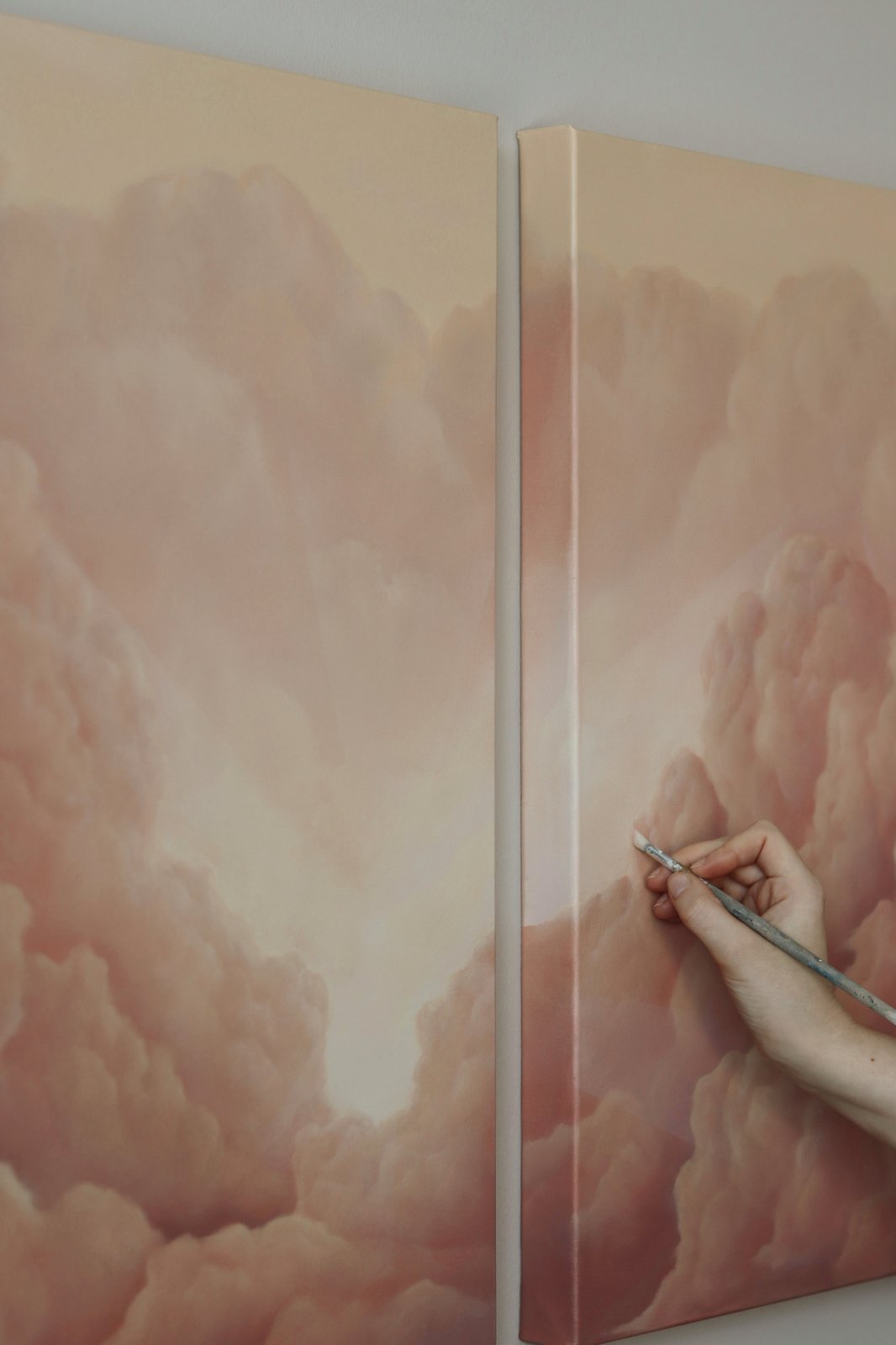 Savannah Morgan at work on a painting